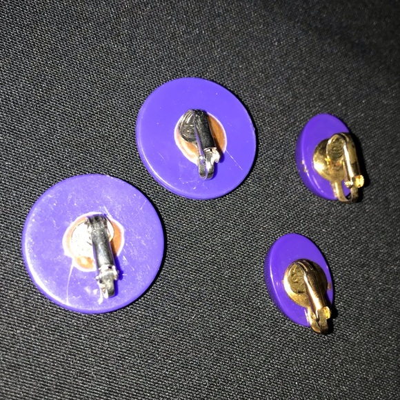 Purple Costume Earrings - Picture 2 of 2